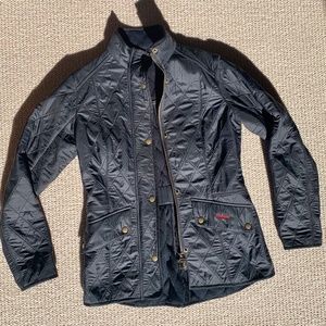 Barbour Quilted Calvary Jacket, Size 8, Navy